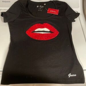 Guess Y2k RARE Beaded Lipstick Top MD NWT